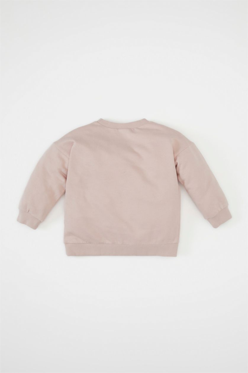 BABY GIRL Lilac Baby Girl Crew Neck Printed Sweatshirt