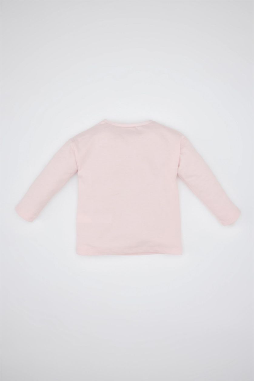 BABY GIRL Light Pink Baby Girl Regular Fit Crew Neck Basic T-Shirt