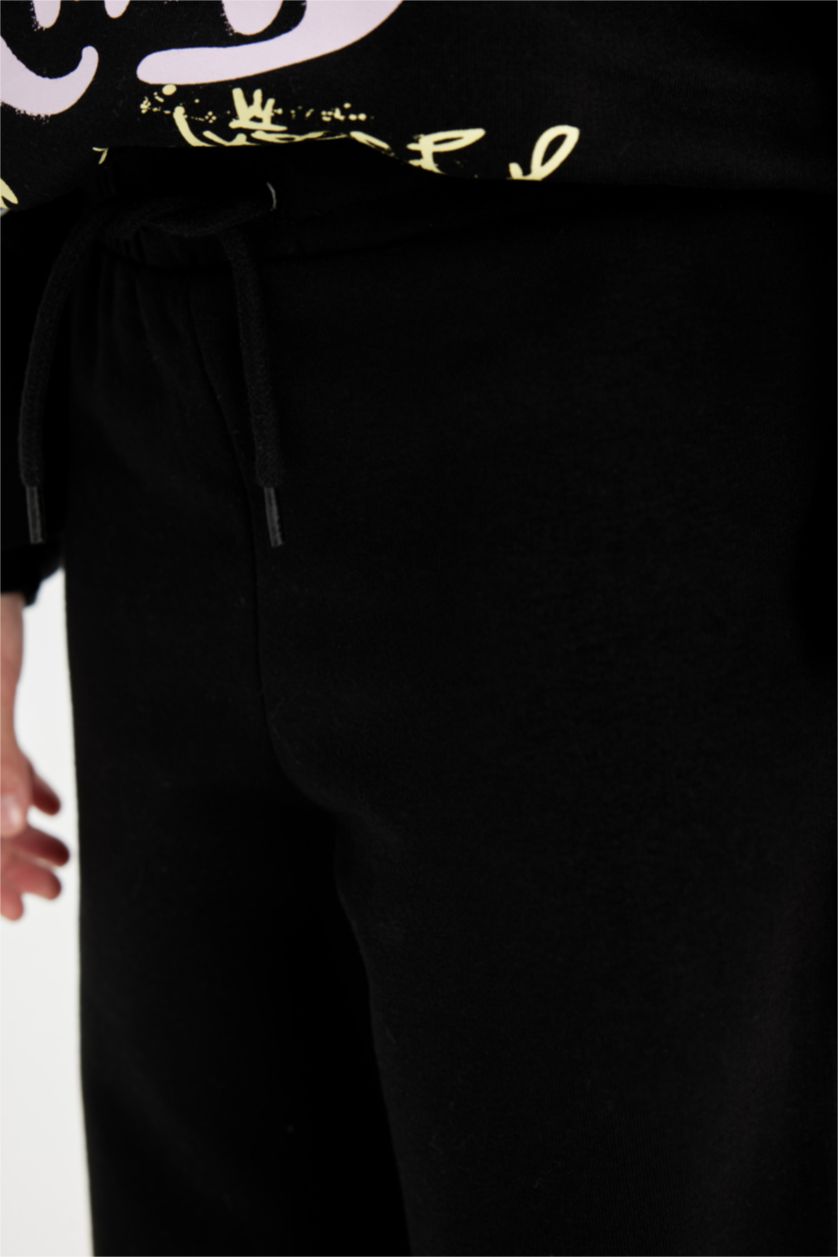 GIRLS & TEENS Black Girl Black Wide Leg Basic Sweatpants