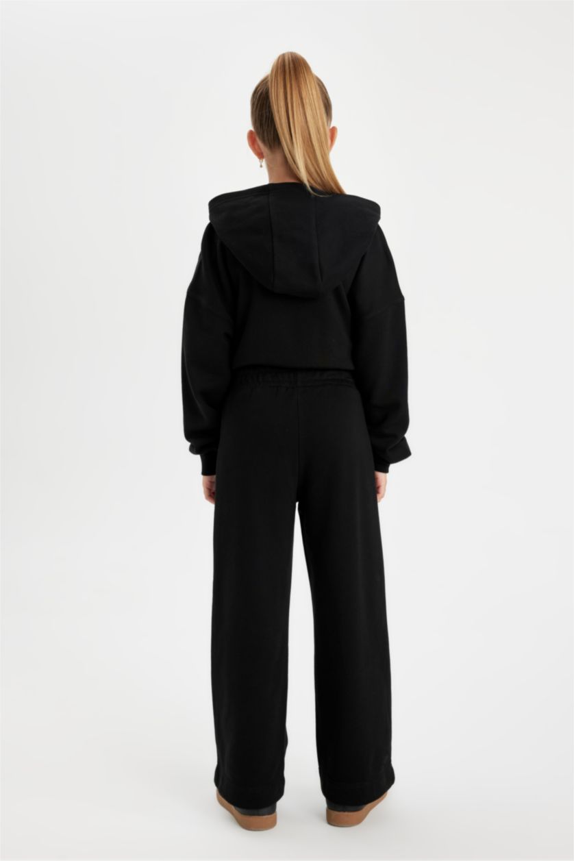 GIRLS & TEENS Black Girl Black Wide Leg Basic Sweatpants