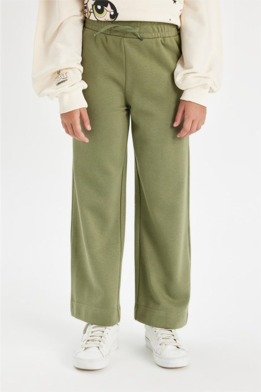 GIRLS & TEENS Khaki Girl Wide Leg Basic Sweatpants