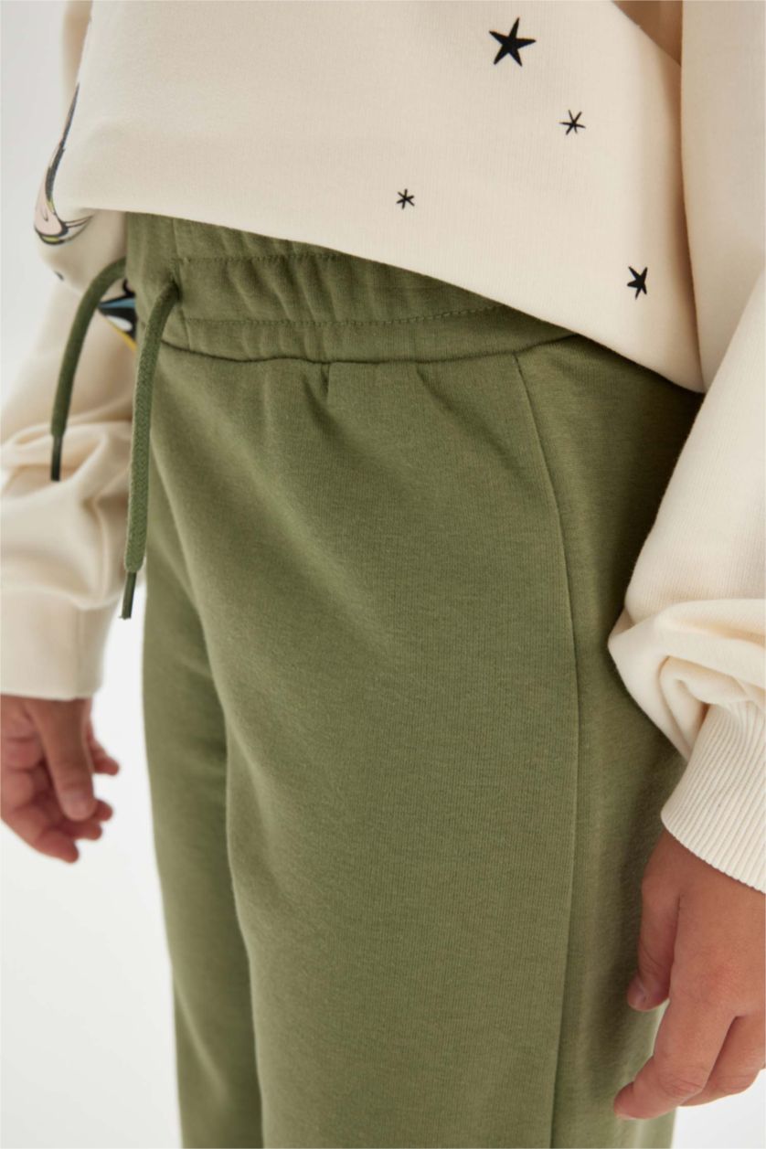 GIRLS & TEENS Khaki Girl Wide Leg Basic Sweatpants