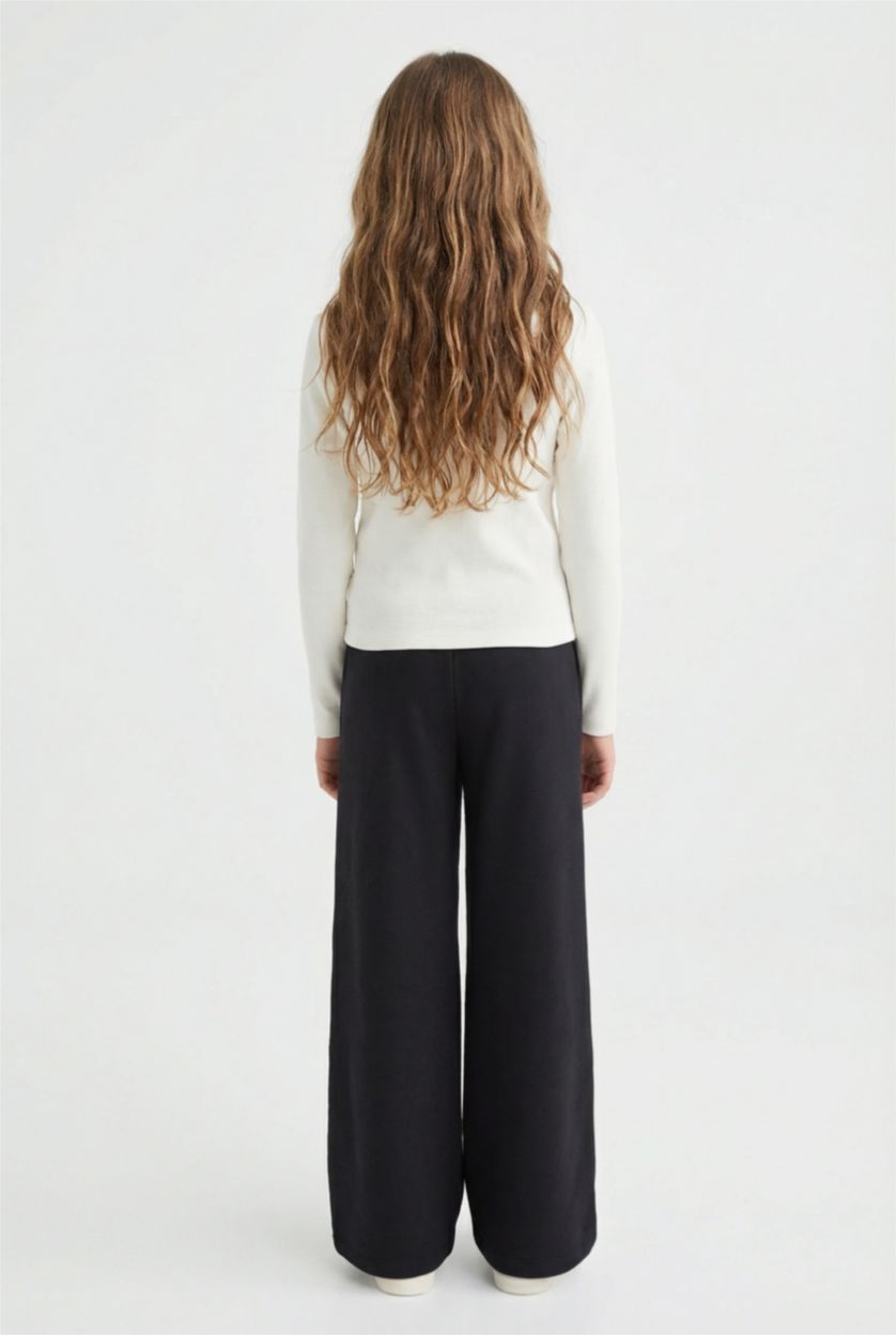 بنات أسود سروال سويت بانتس بناتي سامبل واسع برجل واسع