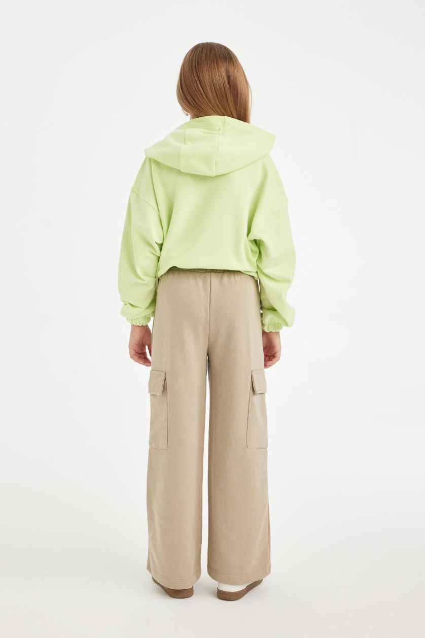 Girls & Teens Grey Girl Wide Leg Cargo Sweatpants