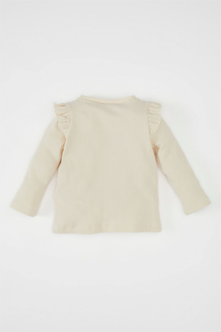 Baby Girls Sand Baby Girl Floral Ribbed Camisole T-Shirt