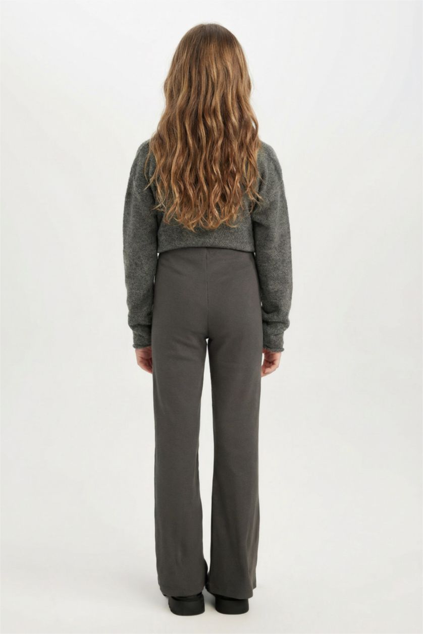 GIRLS & TEENS Anthracite Girl Slit Standard Length Corduroy Leggings