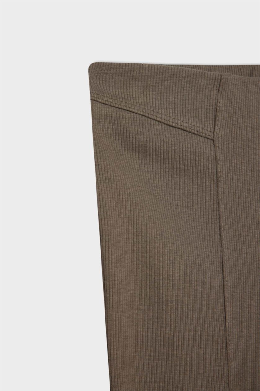 GIRLS & TEENS Khaki Girl Slit Standard Length Corduroy Leggings