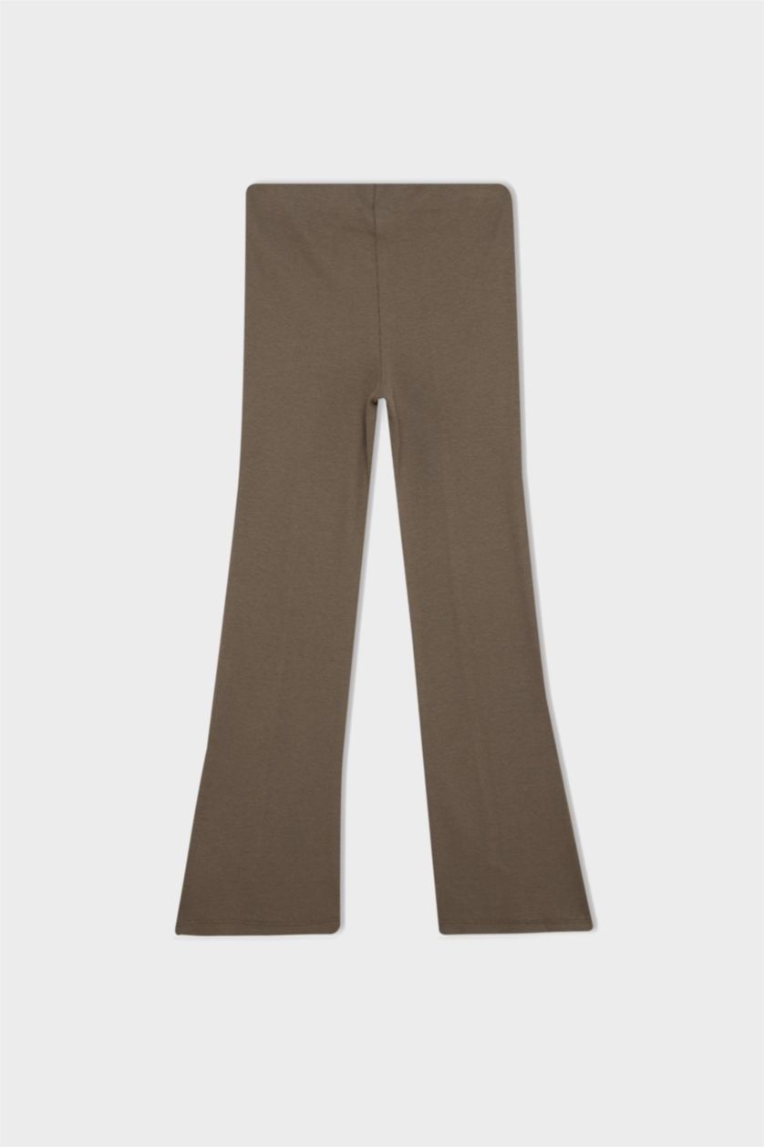 GIRLS & TEENS Khaki Girl Slit Standard Length Corduroy Leggings