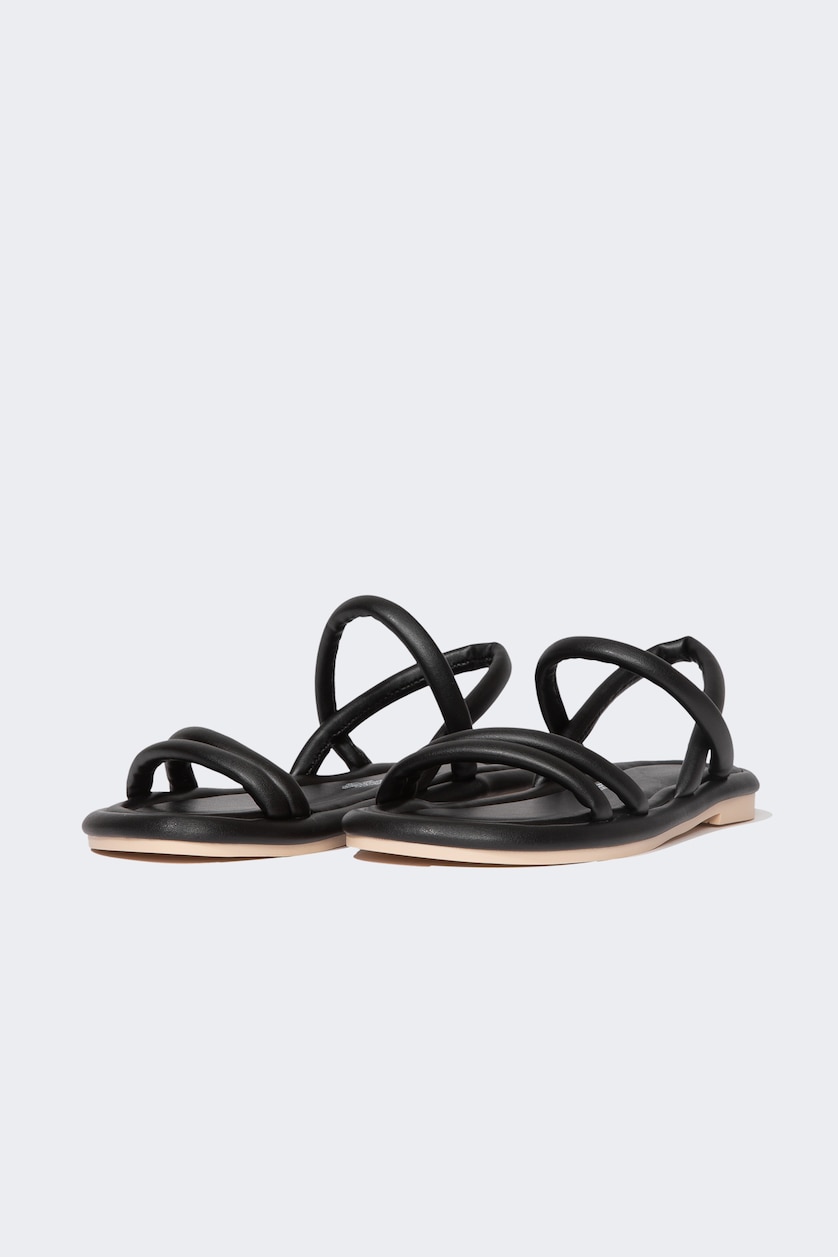 FEMME Noir sandales Semelle Plate