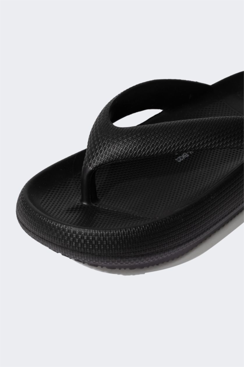 Kadın Siyah Kadın Yüksek Taban Eva Parmak Arası Terlik