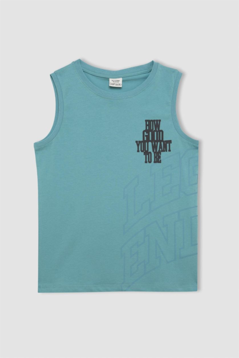 GARÇONS Bleu Débardeur imprimé à col rond pour garçon