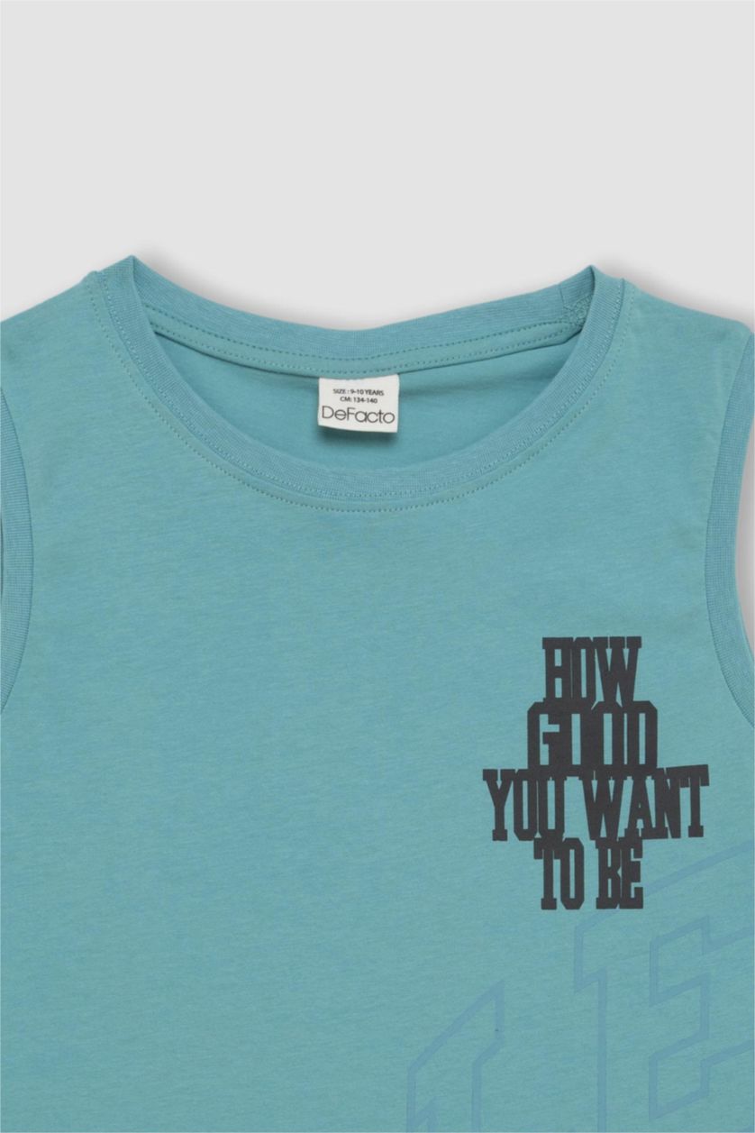 GARÇONS Bleu Débardeur imprimé à col rond pour garçon