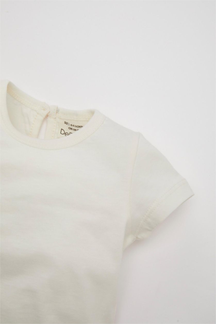 BABY GIRL Light Blue Baby Girl Short Sleeve T-Shirt Denim Jumpsuit 2 Piece Set