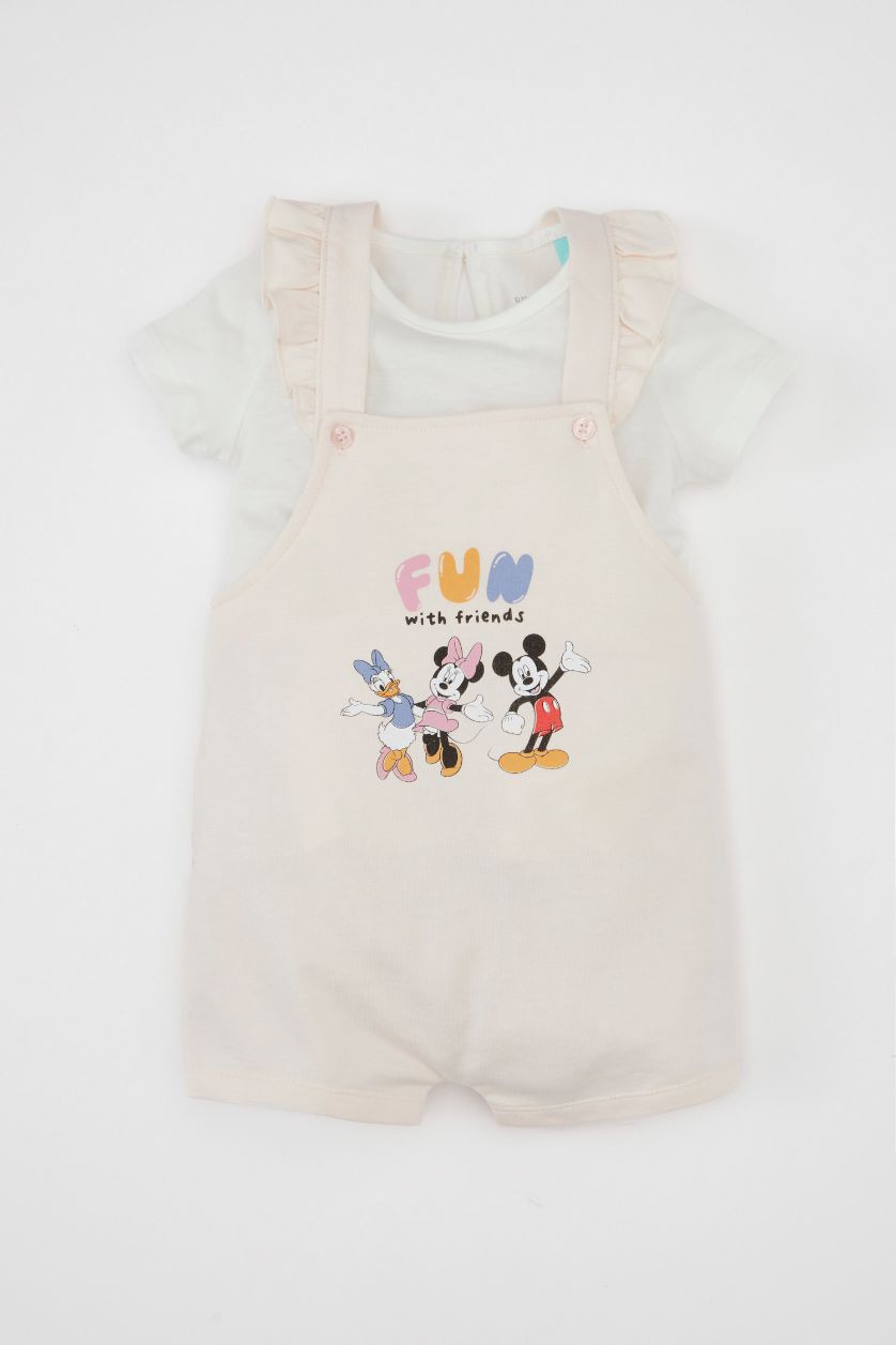 BABY GIRL Light Pink Baby Girl Disney Mickey & Minnie T-Shirt Jumpsuit 2 Piece Set