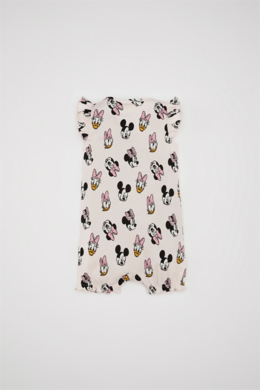 BABY GIRL Light Pink Baby Girl Newborn Disney Mickey & Minnie Ribbed Jumpsuit