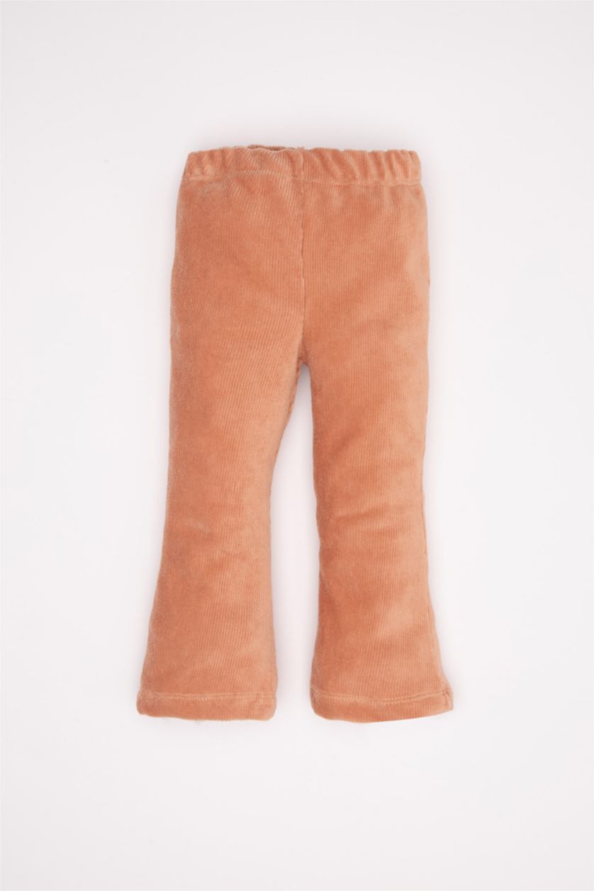 Kız Bebek Somon Kız Bebek İspanyol Paça Fitilli Kadife  Tayt