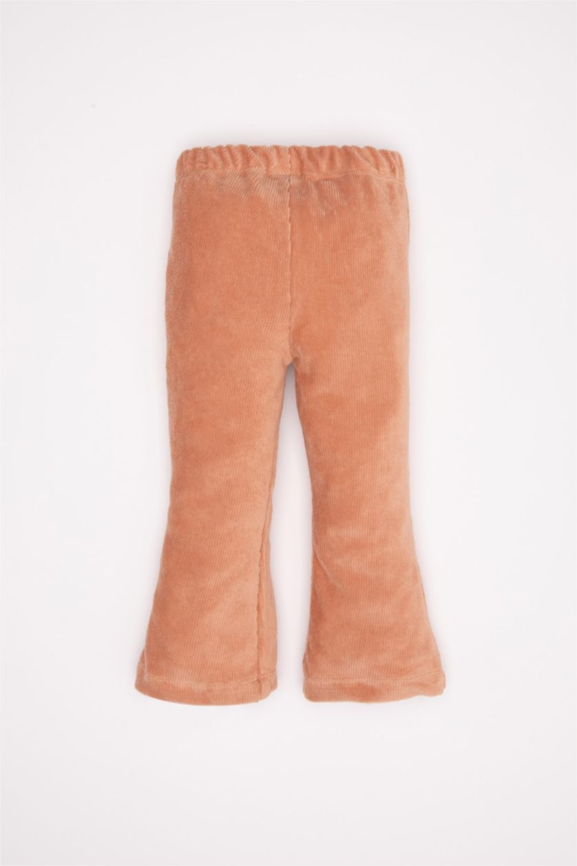 Kız Bebek Somon Kız Bebek İspanyol Paça Fitilli Kadife  Tayt