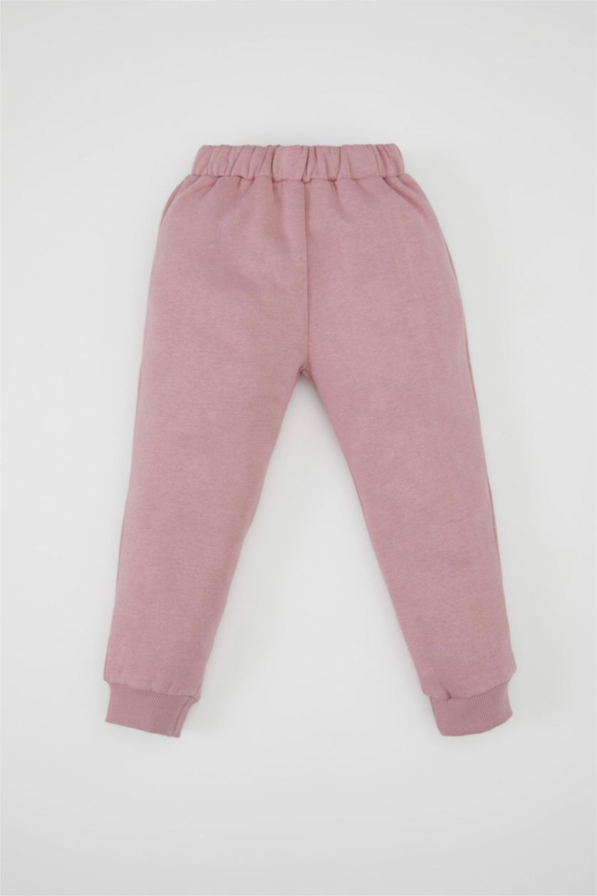 Kız Bebek Gülkurusu Kız Bebek Beli Lastikli Basic Düz Eşofman Altı