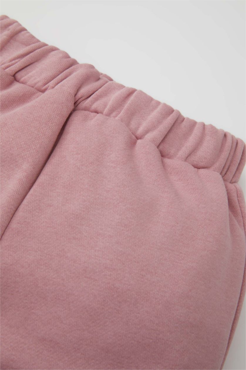 Kız Bebek Gülkurusu Kız Bebek Beli Lastikli Basic Düz Eşofman Altı