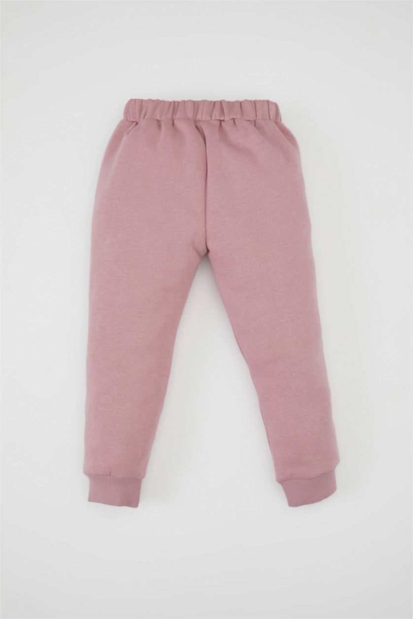 Kız Bebek Gülkurusu Kız Bebek Beli Lastikli Basic Düz Eşofman Altı