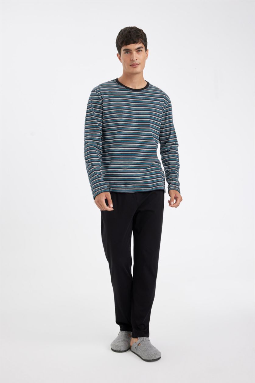 HOMME Noir Ensemble de 2 pièces à manches longues et coupe régulière