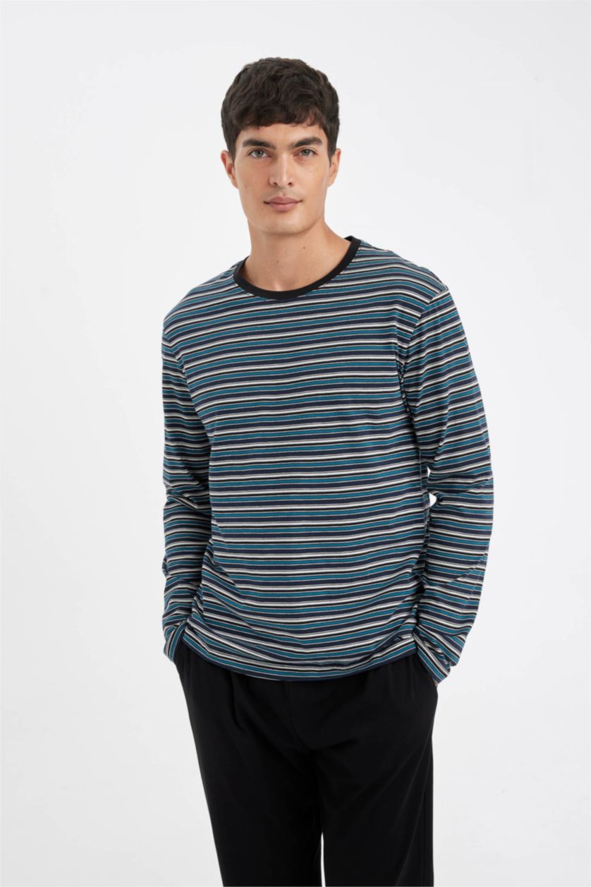 HOMME Noir Ensemble de 2 pièces à manches longues et coupe régulière