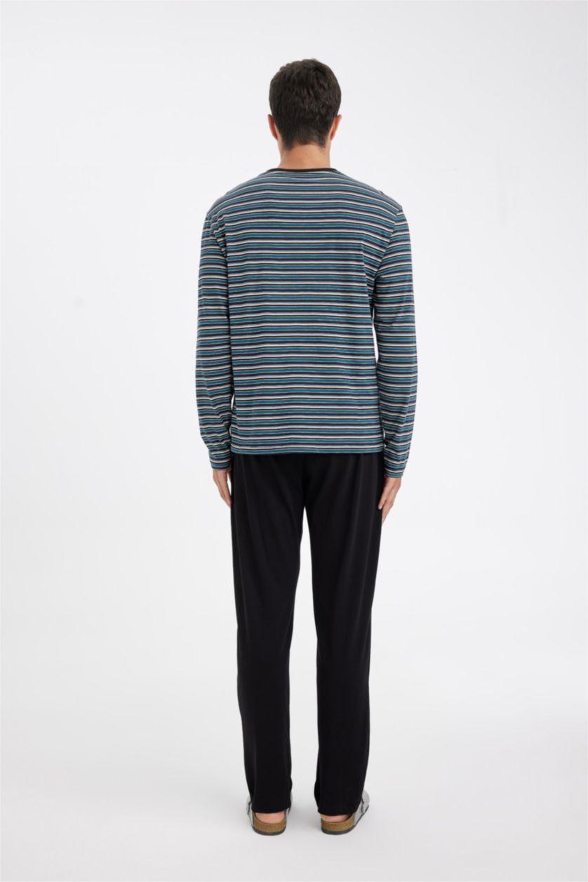 HOMME Noir Ensemble de 2 pièces à manches longues et coupe régulière