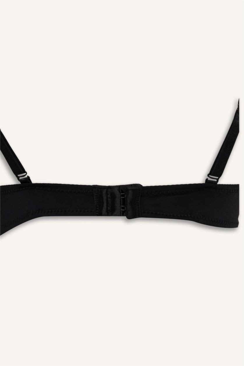 Женщины Черный Fall in Love с чашечками с пуш-апом наполовину С косточками бюстгальтер