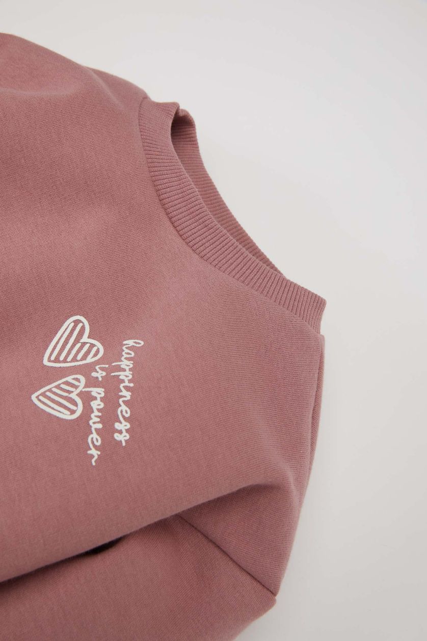 Baby Girl Rose Baby Girl Printed Sweatshirt Elastic Waist Sweatpants 2 Piece Set