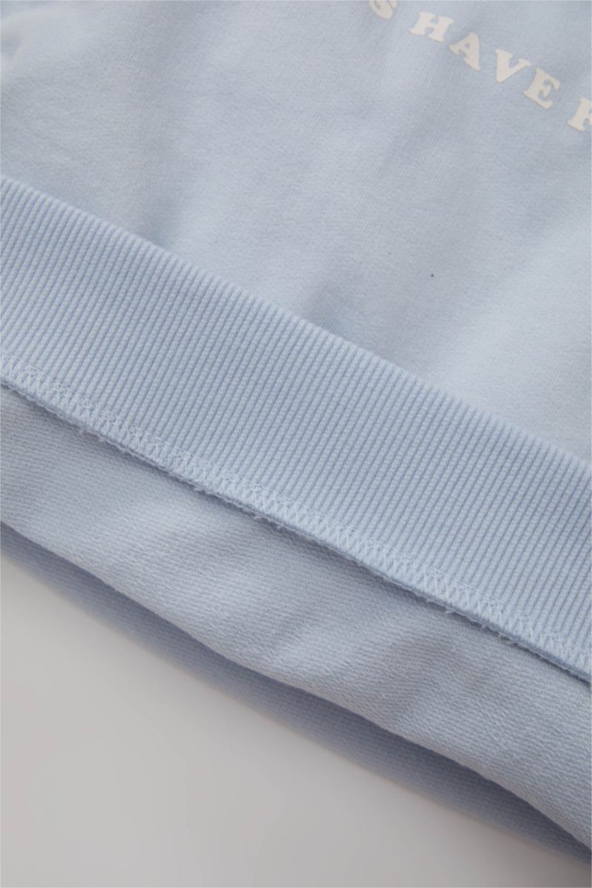 BABY GIRL Light Blue Baby Girl Printed Sweatshirt Sweatpants 2 Piece Set