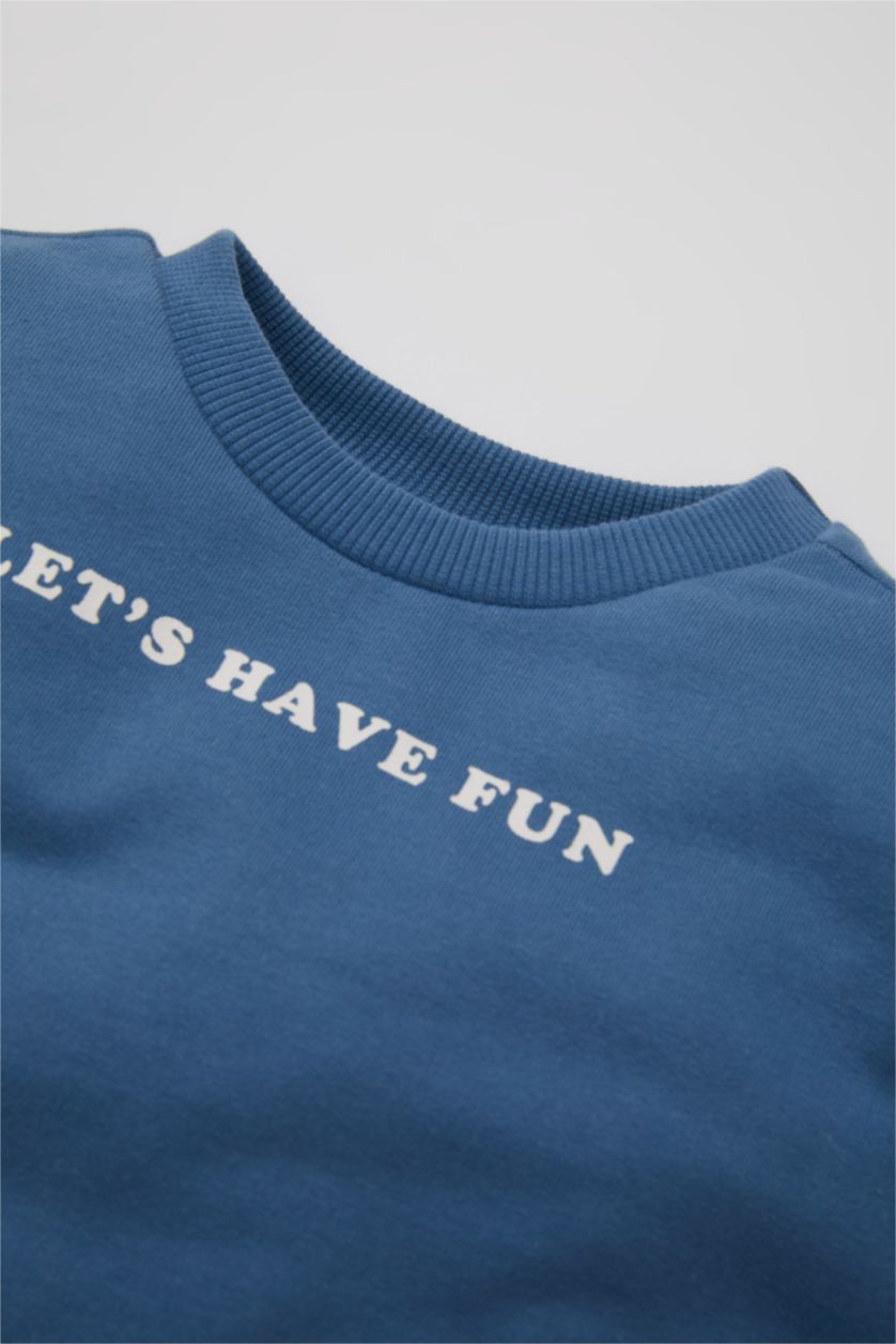 BABY GIRL Blue Baby Girl Printed Sweatshirt Sweatpants 2 Piece