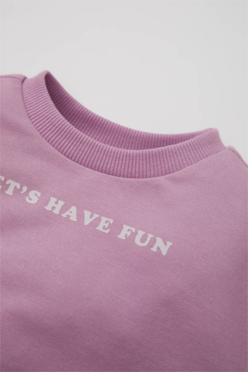 BÉBÉ FILLE Violet Ensemble de Sweat-shirt imprimé et Sweatpants pour BéBé Fille