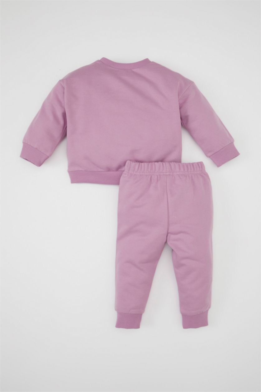 BÉBÉ FILLE Violet Ensemble de Sweat-shirt imprimé et Sweatpants pour BéBé Fille