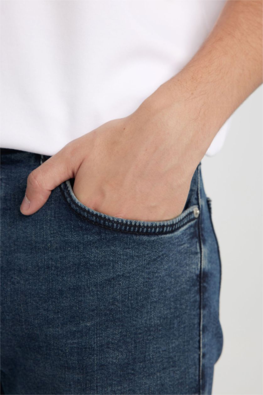 MAN Blue Black Slim Fit Skinny Denim Trousers