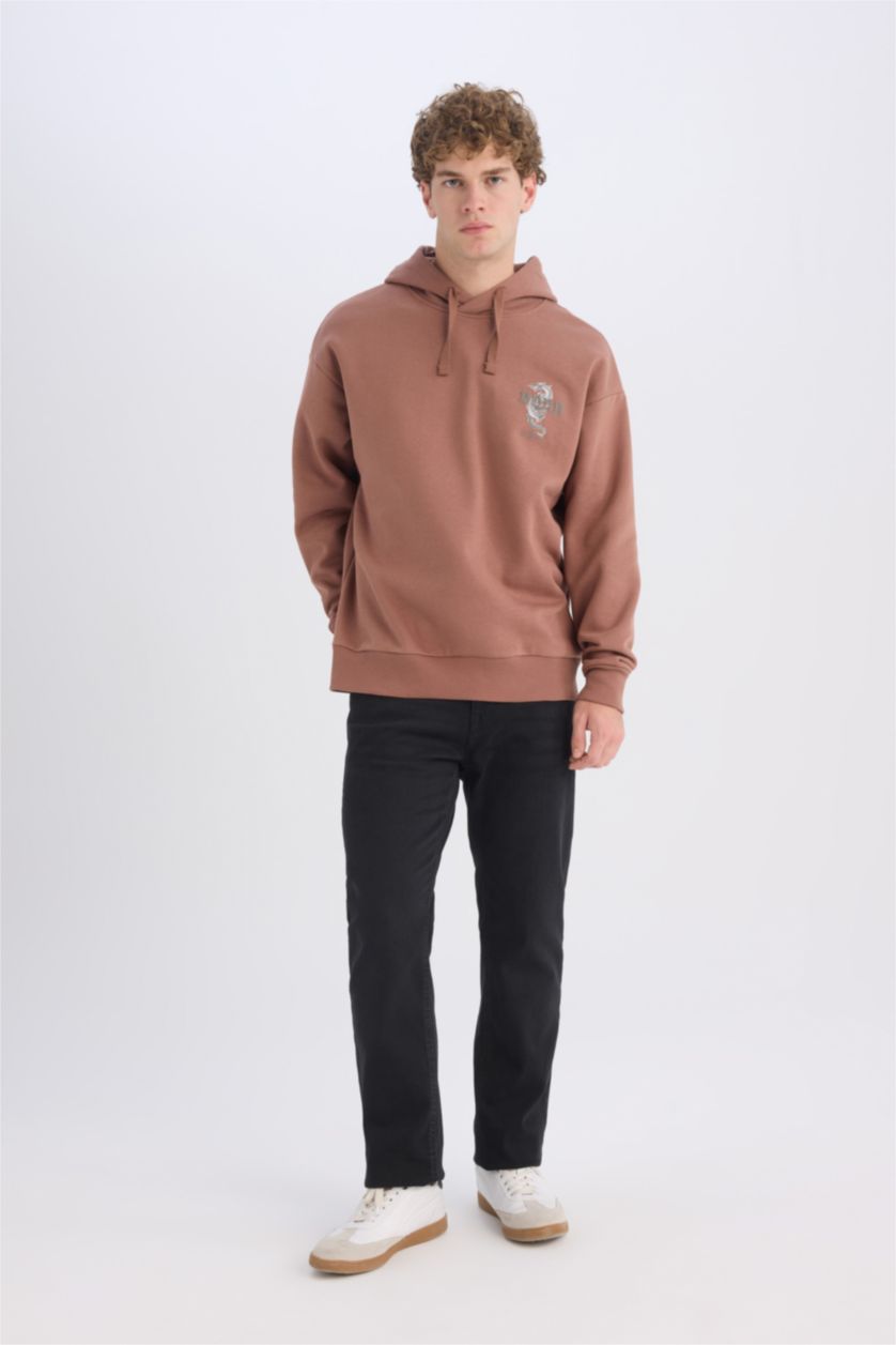 MAN Light Brown Boxy Fit Sweatshirt