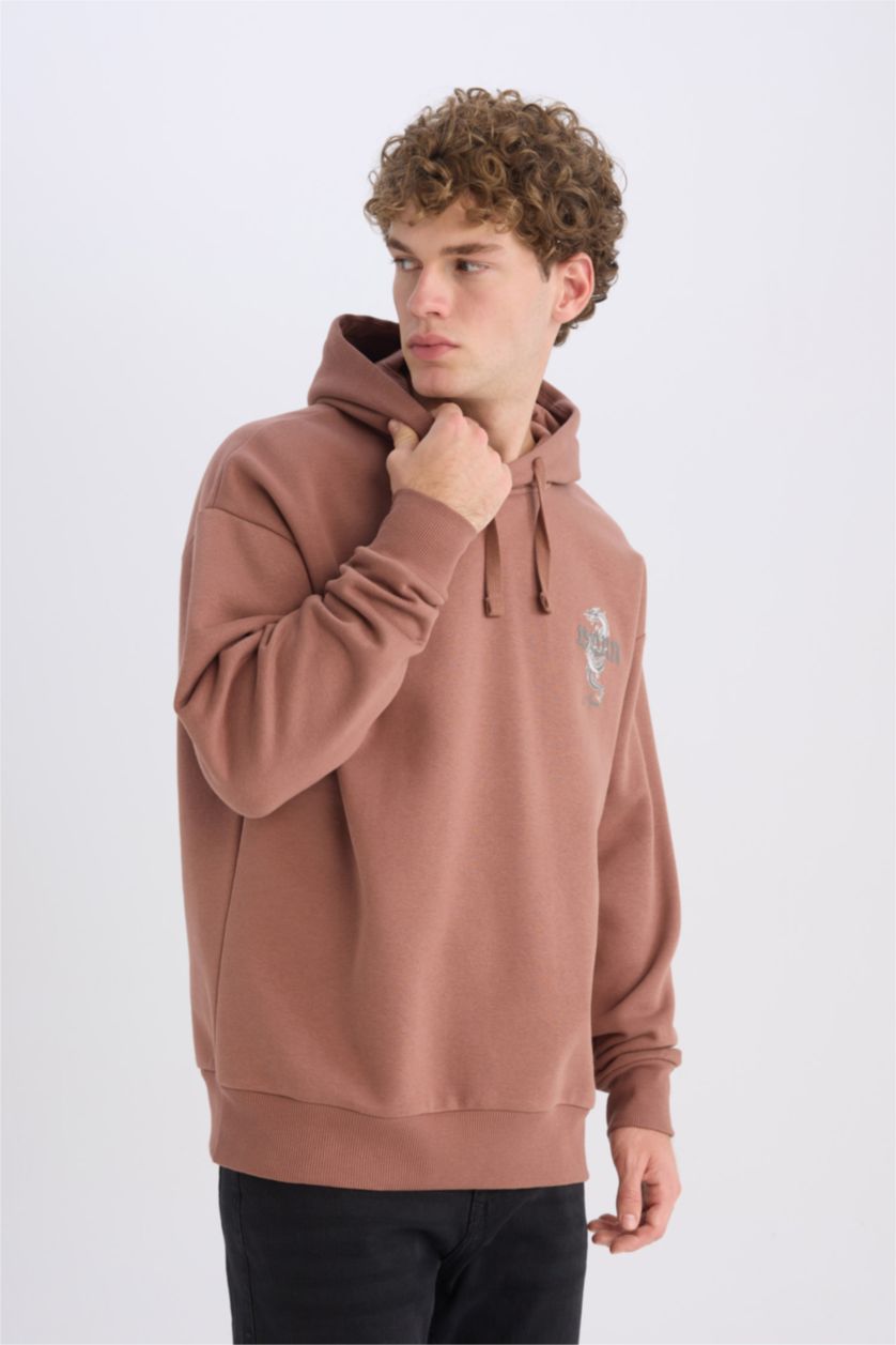 MAN Light Brown Boxy Fit Sweatshirt