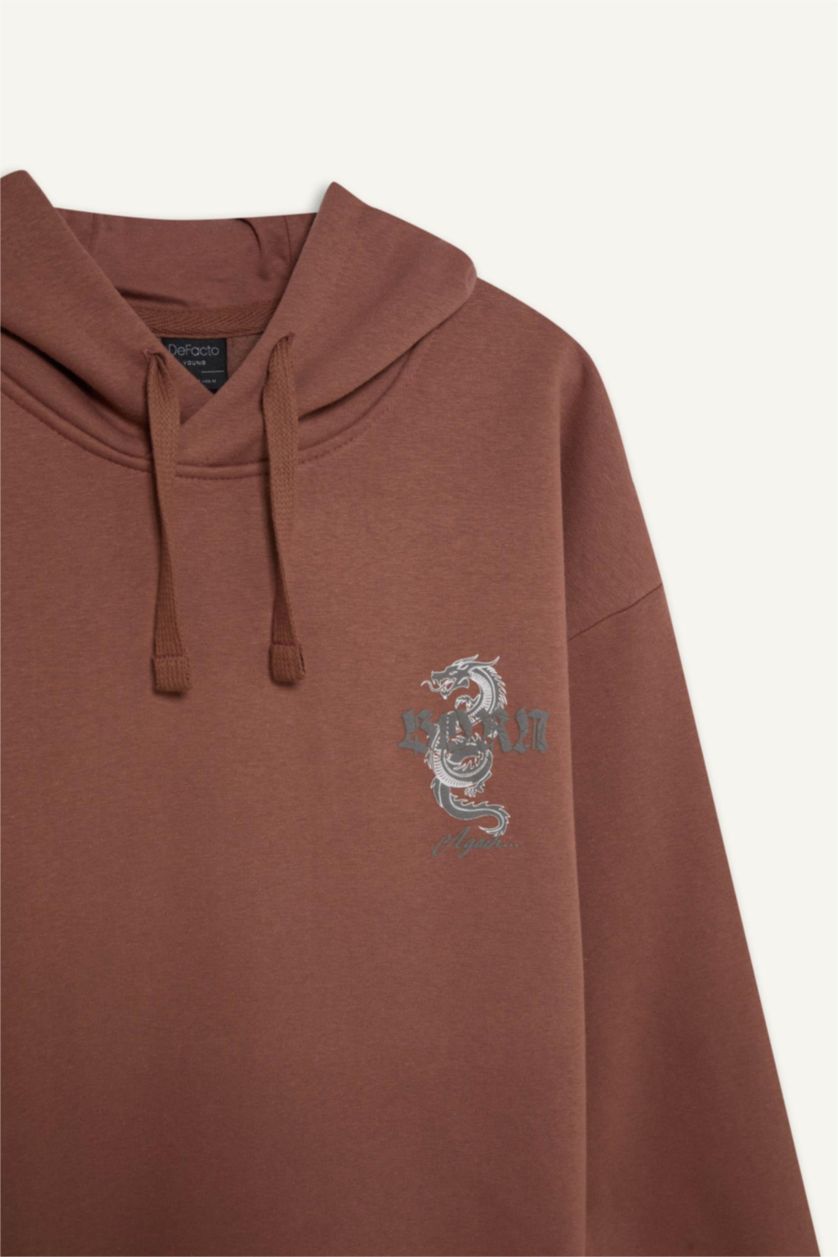 MAN Light Brown Boxy Fit Sweatshirt