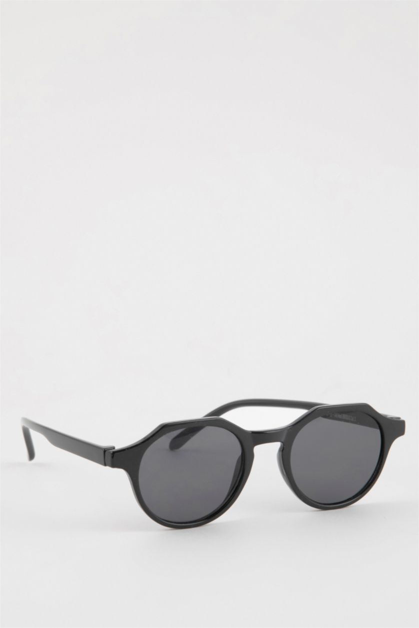 Erkek Siyah Erkek Yuvarlak Güneş Gözlüğü