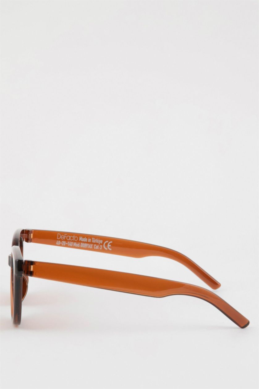 نساء بني غامق نظارة شمسية نسائية مستديرة