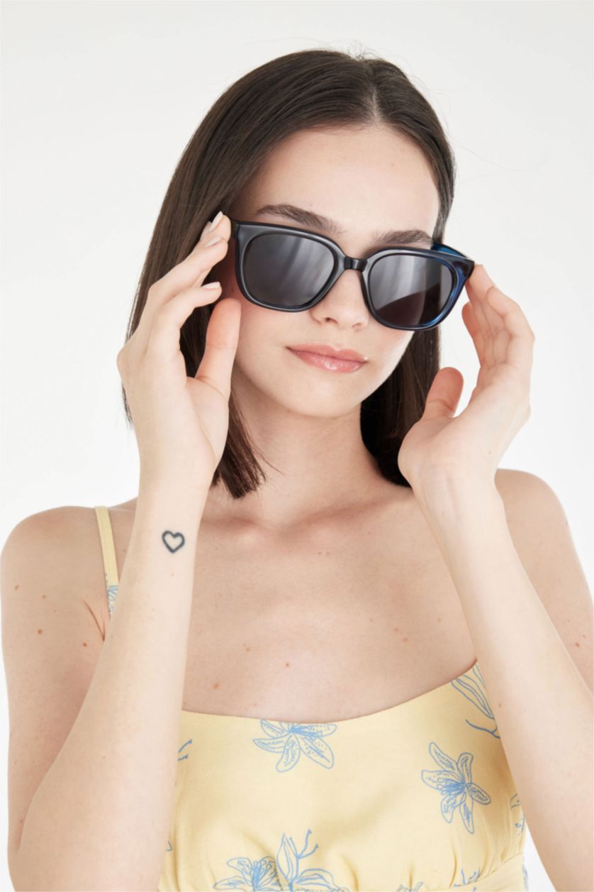 Kadın Lacivert Kadın Yuvarlak Güneş Gözlüğü