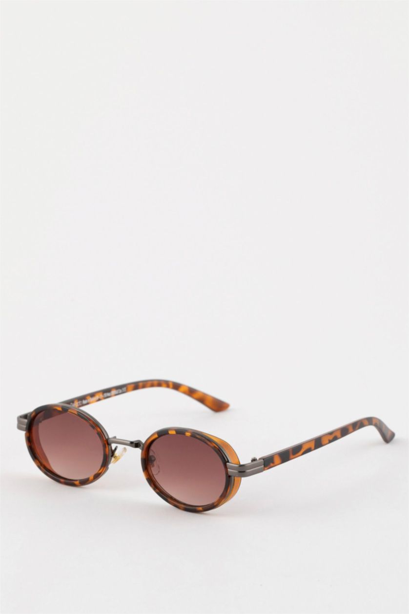 Women Dark Brown Woman Round Sunglasses