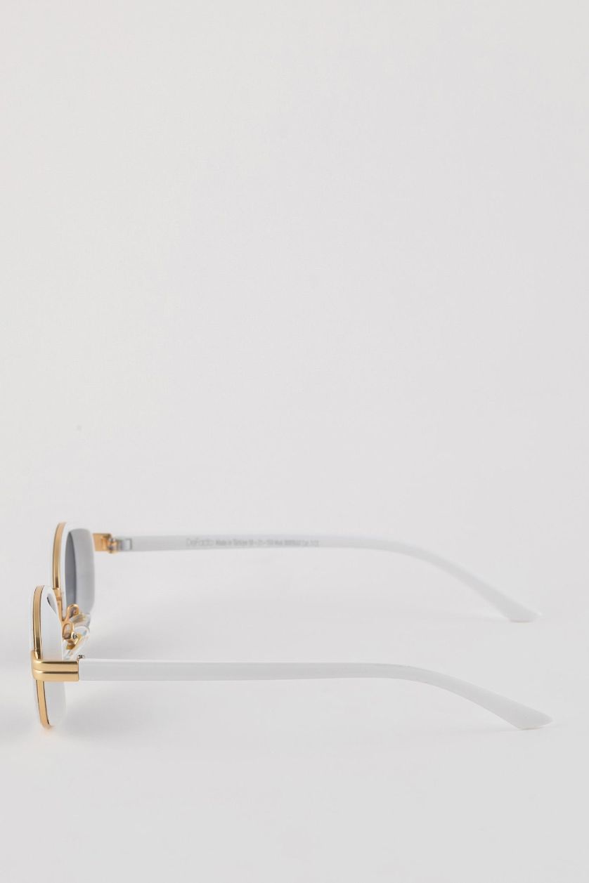 Kadın Beyaz Kadın Yuvarlak Güneş Gözlüğü