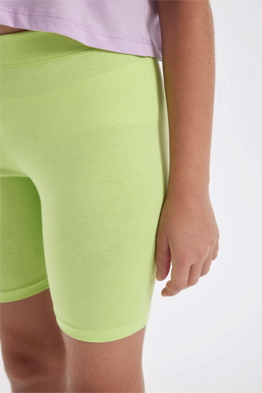 بنات أخضر فاتح سروال ضيق بناتي قصير