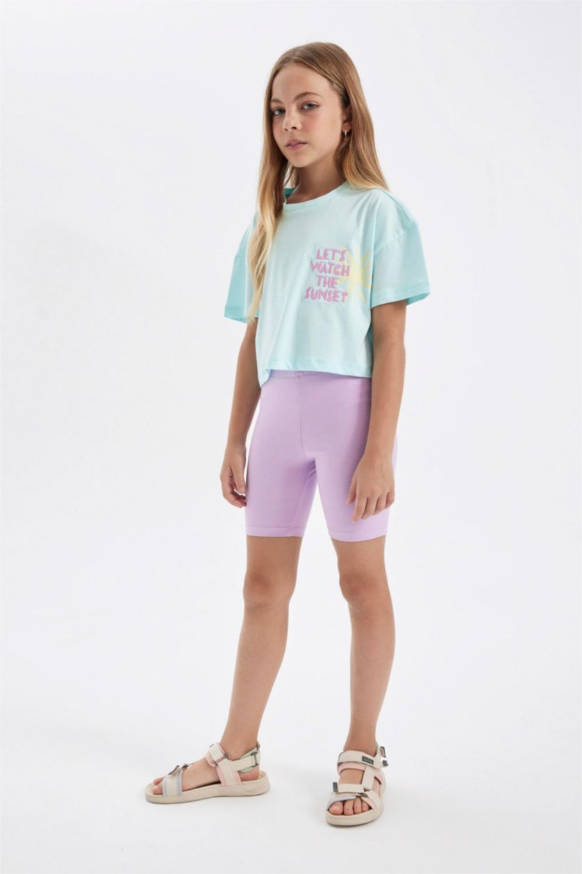 GIRLS & TEENS Lilac Girl Biker Leggings