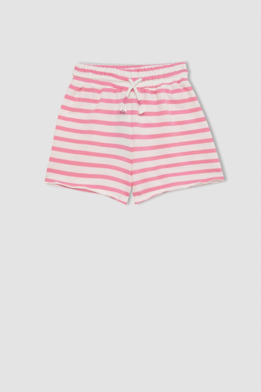 Kız Çocuk - Genç Kız Pembe Çizgili Şort Kız Çocuk