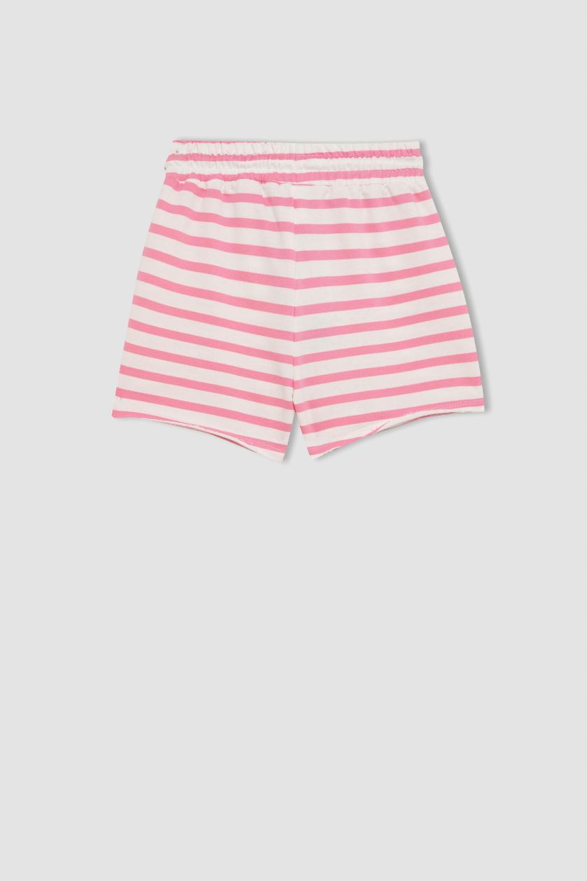 Kız Çocuk - Genç Kız Pembe Çizgili Şort Kız Çocuk