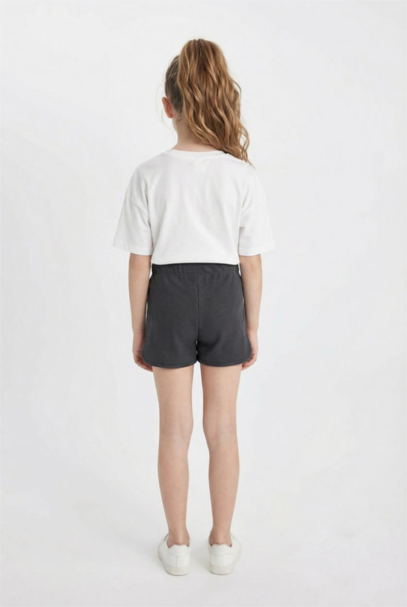 Kız Çocuk - Genç Kız Antrasit Waffle Şort Kız Çocuk