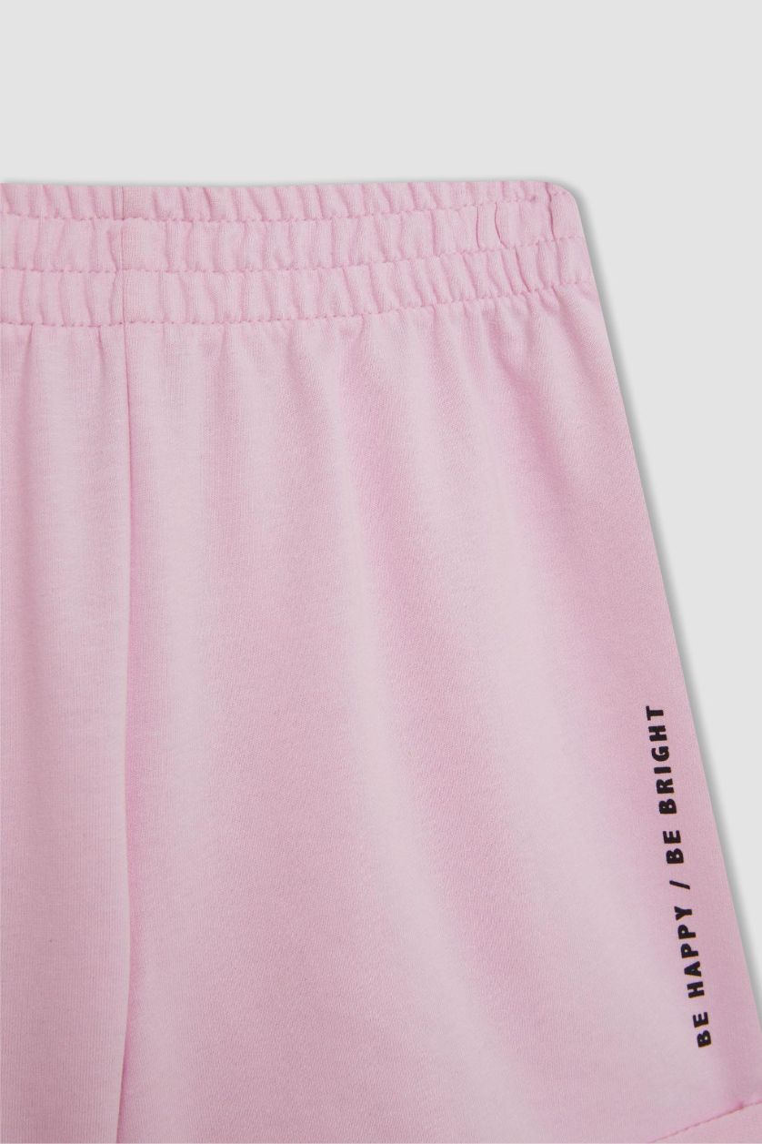 بناتي زهري فاتح شورت بناتي قماش رقيق مطبوع