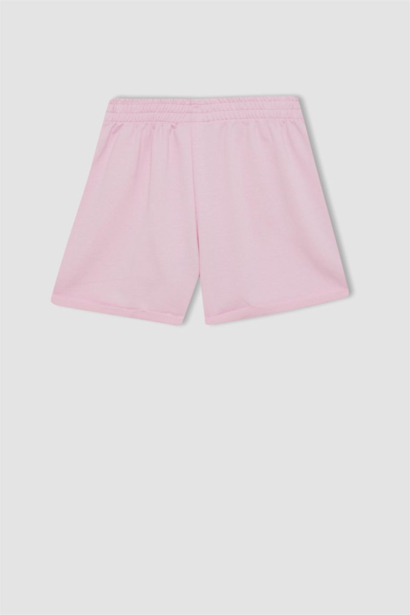 بناتي زهري فاتح شورت بناتي قماش رقيق مطبوع