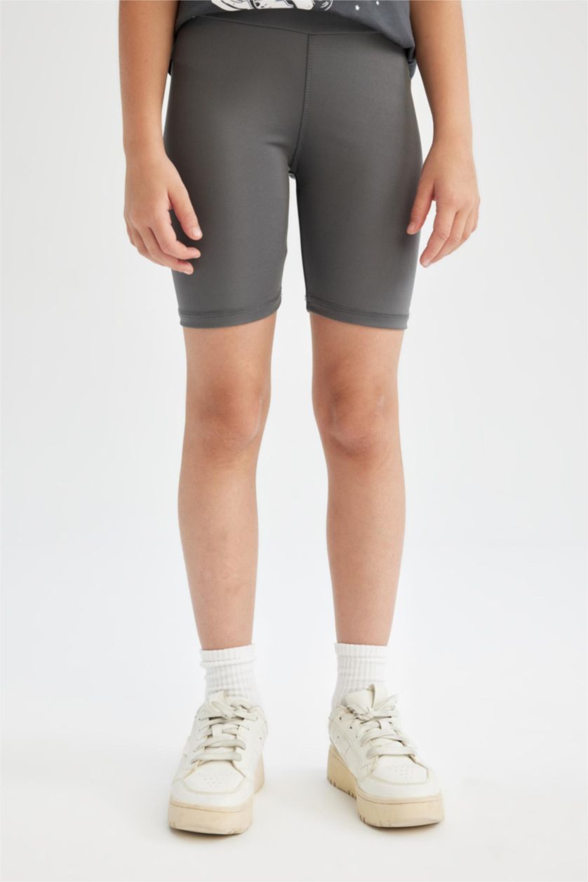 Girls & Teens Anthracite Girl Biker Short Leggings